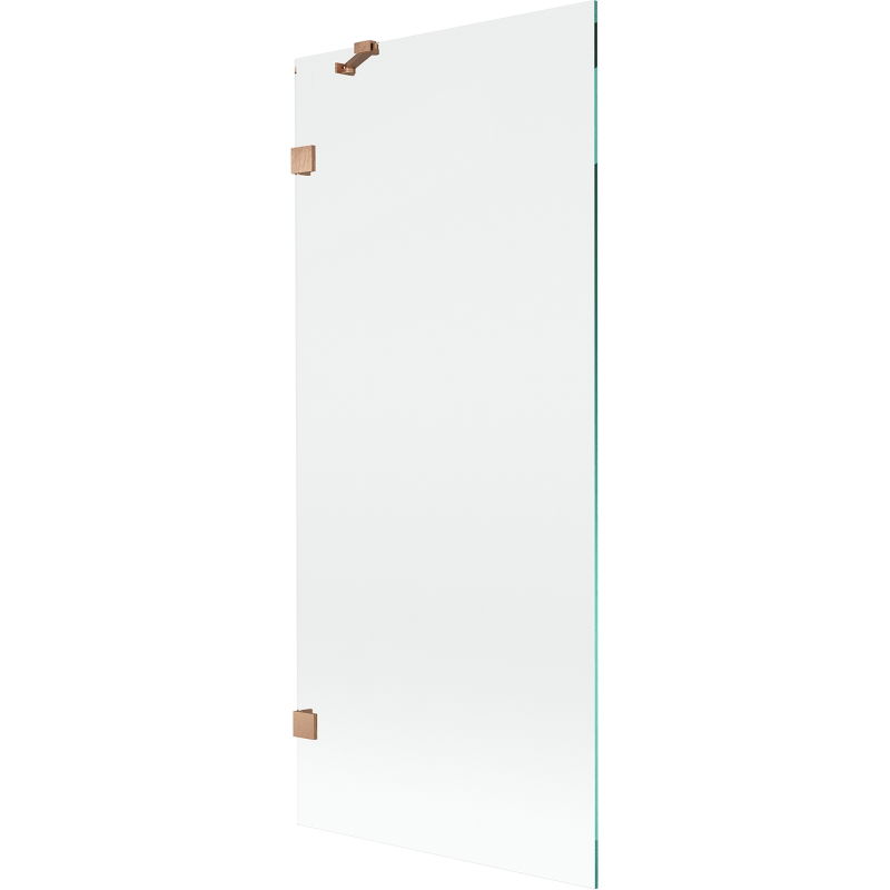 Mexen Lunar vanová zástěna jednokřídlová 80 x 150 cm, transparentní, kartáčovaná měď - 897-080-000-65-00