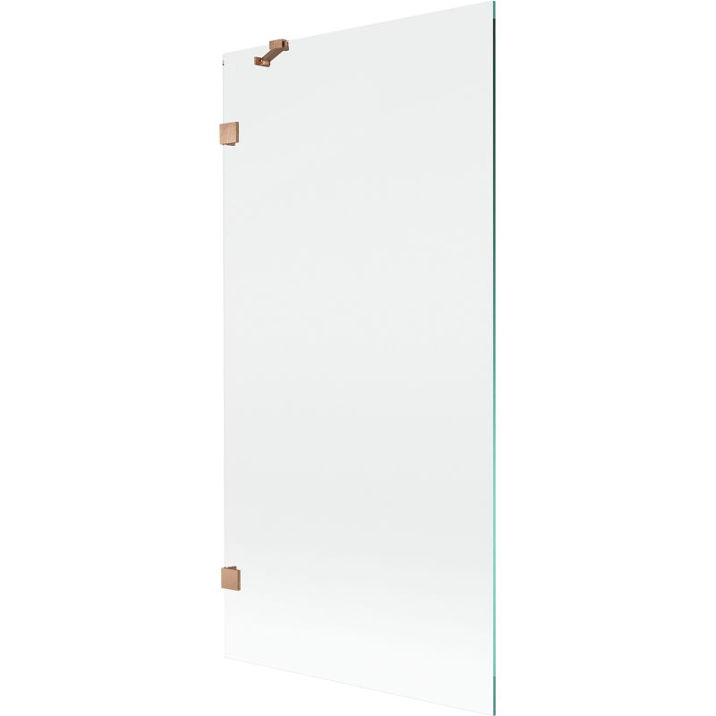 Mexen Lunar vanová zástěna 1-křídlá 90 x 150 cm, transparentní, kartáčovaná měď - 897-090-000-65-00