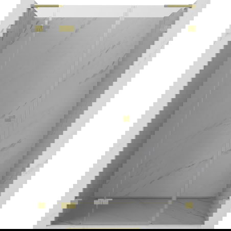 Mexen Lunar L sprchové dveře otočné levé 155 cm, transparentní, zlaté kartáčované - 834SL-155-050-55-00-L