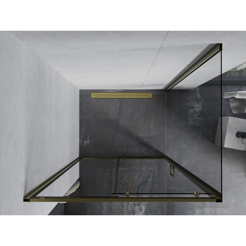 Mexen Apia sprchový kout posuvný 95 x 80 cm, transparentní, zlatý - 840-095-080-50-00