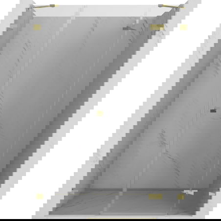 Mexen Lunar sprchové dveře otočné pravé 140 cm, transparentní, zlaté - 834S-140-050-50-00-P