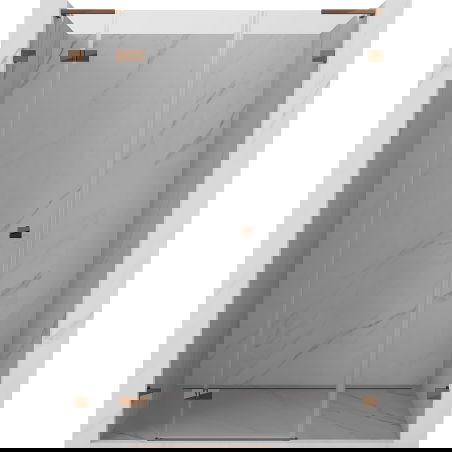 Mexen Lunar L levé sprchové dveře 155 cm, průhledné, růžové zlato - 834SL-155-050-60-00-L