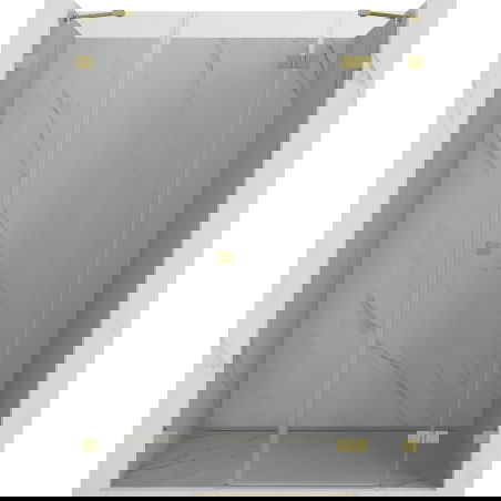 Mexen Lunar sprchové dveře pant pravý 140 cm, transparentní, zlaté kartáčované - 834S-140-050-55-00-P