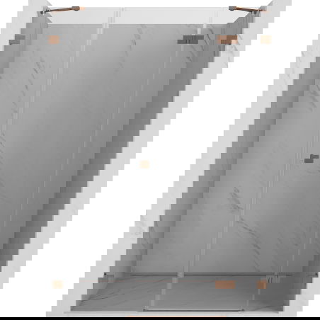 Mexen Lunar sprchové dveře pravé 140 cm, transparentní, kartáčovaná měď - 834S-140-050-65-00-P