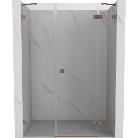 Mexen Lunar sprchové dveře pravé otevírací 155 cm, transparentní, kartáčovaná měď - 834S-155-050-65-00-P