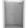 Mexen Lunar sprchové dveře pravé otevírací 155 cm, transparentní, kartáčovaná měď - 834S-155-050-65-00-P