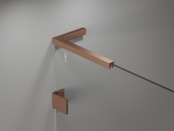 Mexen Lunar L vanová zástěna 1-křídlová 50 x 150 cm, transparentní, kartáčovaná měď - 897L-050-000-65-00