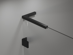 Mexen Lunar L vanová zástěna jednokřídlá 50 x 150 cm, transparentní, černá - 897L-050-000-70-00