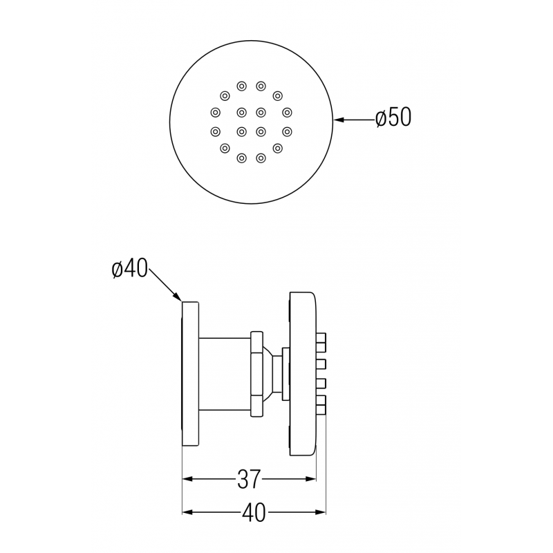 Mexen boční nástěnná tryska, grafit - 79361-66