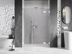 Mexen Lunar L sprchové dveře výklopné pravé 145 cm, transparentní, bílé - 834SL-145-050-20-00-P