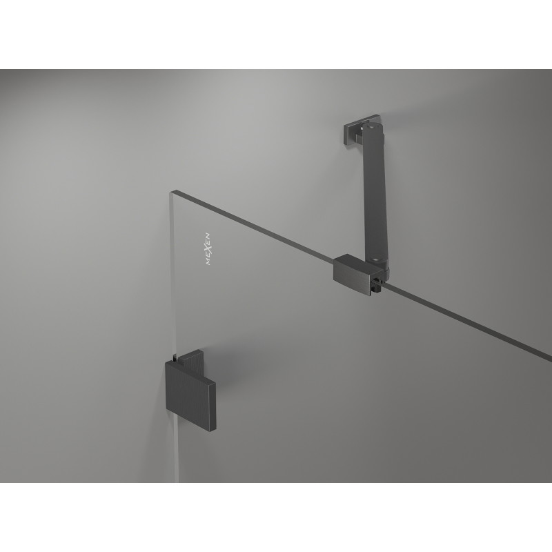 Mexen Lunar vana zástěna 2-dílná levá 110 x 150 cm, transparentní, gun gray kartáčovaná - 897-110-100-66-00-L