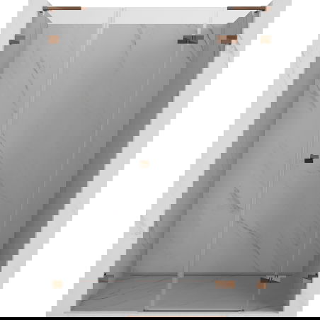 Mexen Lunar L sprchové dveře pravé otevíravé 155 cm, transparentní, růžové zlato - 834SL-155-050-60-00-P