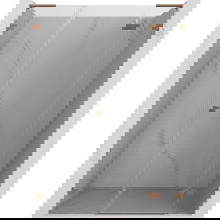 Mexen Lunar L sprchové dveře otevírací pravé 140 cm, transparentní, kartáčovaná měď - 834SL-140-050-65-00-P