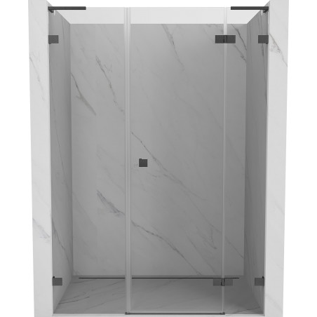 Mexen Lunar L sprchové dveře otočné pravé 140 cm, transparentní, gun gray kartáčovaný - 834SL-140-050-66-00-P