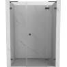 Mexen Lunar L sprchové dveře otočné pravé 140 cm, transparentní, gun gray kartáčovaný - 834SL-140-050-66-00-P