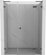 Mexen Lunar L sprchové dveře otočné pravé 140 cm, transparentní, gun gray kartáčovaný - 834SL-140-050-66-00-P