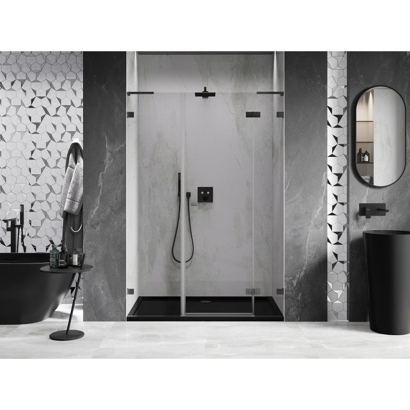 Mexen Lunar L sprchové dveře otočné pravé 140 cm, transparentní, gun gray kartáčovaný - 834SL-140-050-66-00-P