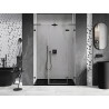 Mexen Lunar L sprchové dveře otočné pravé 140 cm, transparentní, gun gray kartáčovaný - 834SL-140-050-66-00-P