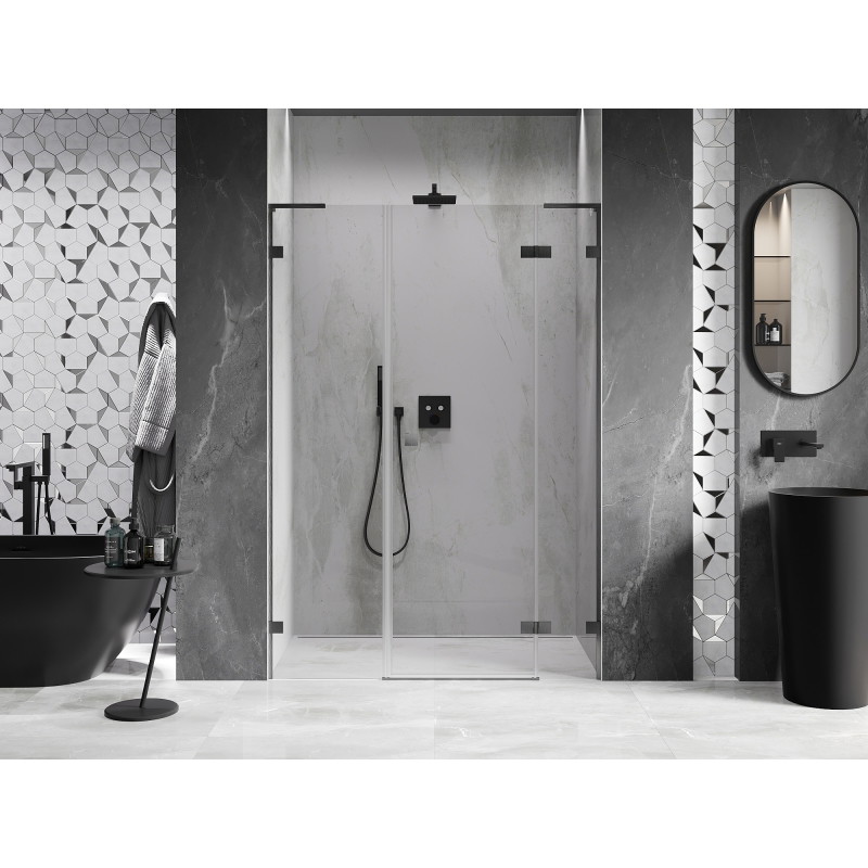 Mexen Lunar L sprchové dveře otočné pravé 140 cm, transparentní, gun gray kartáčovaný - 834SL-140-050-66-00-P