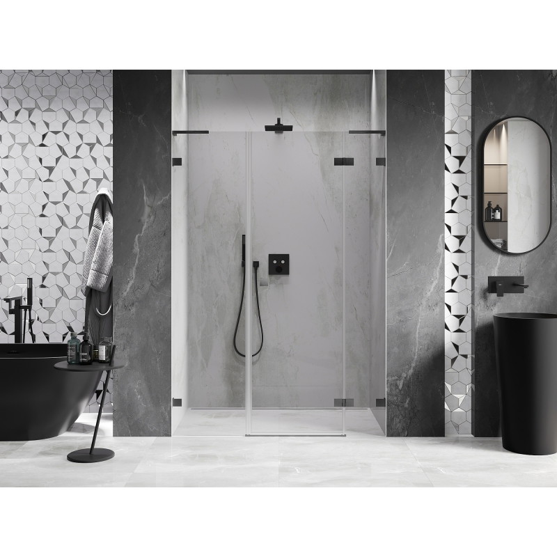 Mexen Lunar L sprchové dveře otočné pravé 140 cm, transparentní, gun gray kartáčovaný - 834SL-140-050-66-00-P