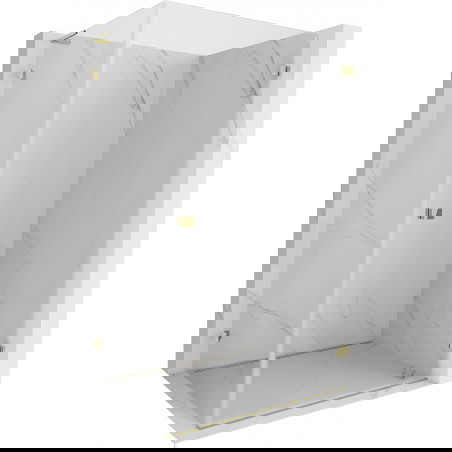 Mexen Lunar-B L sprchový kout otočný pravý 100 x 80 cm, transparentní, zlatý - 832L-100-080-50-00-P