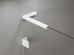 Mexen Lunar L vana paraván 2-dveřový levý 100 x 150 cm, transparentní, bílý - 897L-100-100-20-00-L