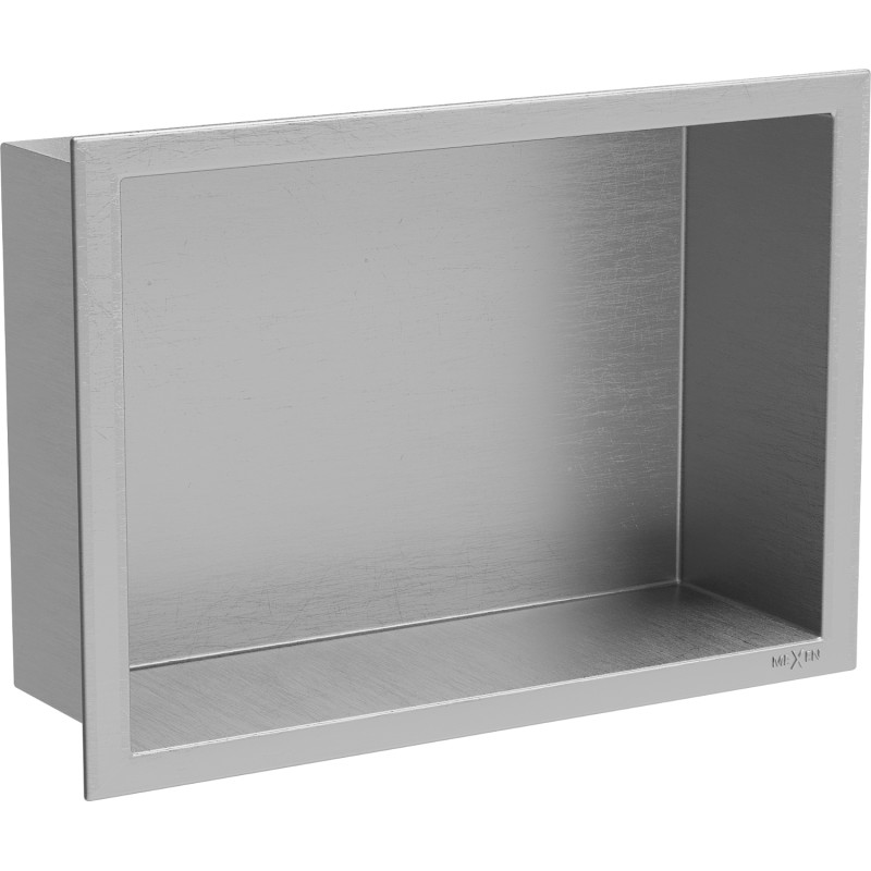 Mexen X-Wall-R nástěnná police s okrajem 30 x 20 cm, inox - 1910302010