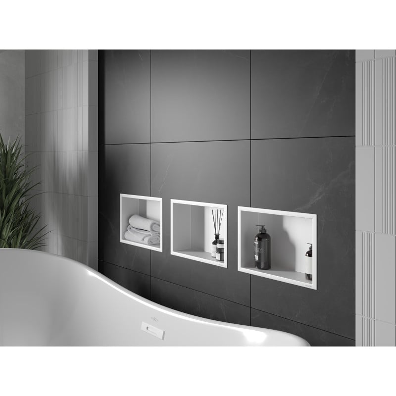 Mexen X-Wall-R polička do niky s límcem 30 x 20 cm, bílá - 1920302010