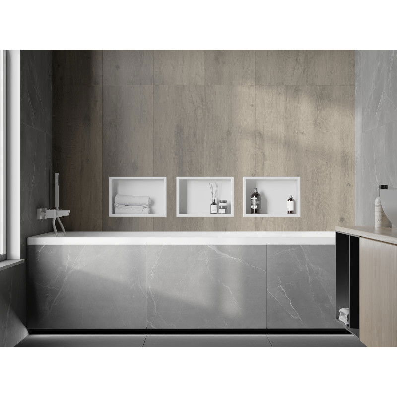 Mexen X-Wall-R polička do niky s límcem 30 x 20 cm, bílá - 1920302010