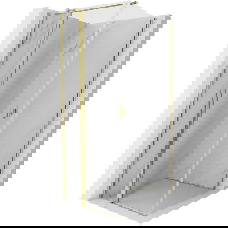 Mexen Mist T sprchový kout s otočnými dveřmi 90 x 90 cm, průhledný, zlatý - 8A4T-090-090-50-00