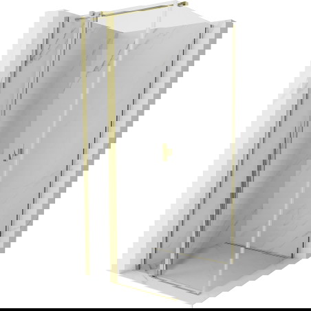 Mexen Mist T sprchový kout otevíratelný 120 x 120 cm, transparentní, zlatý - 8A4T-120-120-50-00