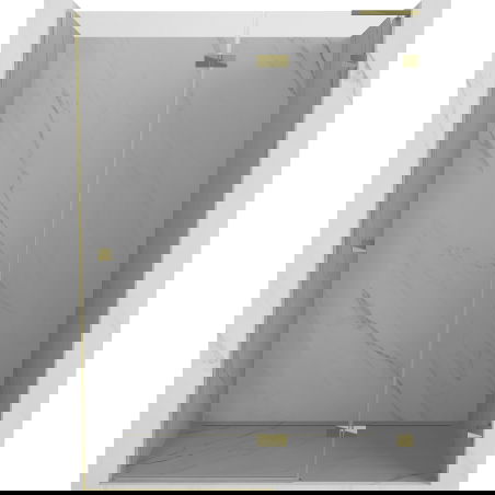 Mexen Lunar L sprchové dveře otočné pravé 140 cm, transparentní, zlaté - 834L-140-000-50-00-P