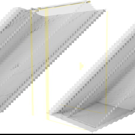 Mexen Mist T sprchový kout jednokřídlý 120 x 70 cm, transparentní, zlato kartáčované - 8A4T-120-070-55-00