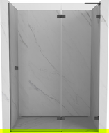 Mexen Lunar L sprchové dveře pantové pravé 135 cm, transparentní, kartáčovaná barva gun gray - 834L-135-000-66-00-P