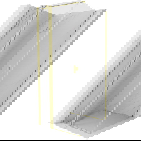 Mexen Mist T sprchový kout s dveřmi 75 x 75 cm, transparentní, kartáčované zlato - 8A4T-075-075-55-00