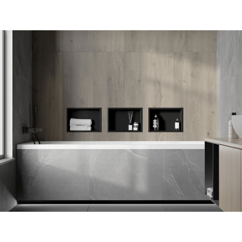 Mexen X-Wall-R nástěnná police s límcem 30 x 20 cm, černá - 1970302010