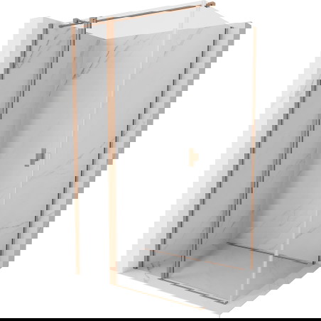 Mexen Mist T otevírací sprchový kout 105 x 80 cm, průhledný, kartáčovaná měď - 8A4T-105-080-65-00