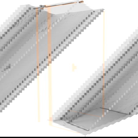 Mexen Mist T sprchový kout s otevíracími dveřmi 85 x 85 cm, transparentní, kartáčovaná měď - 8A4T-085-085-65-00