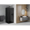 Mexen Rio čtvercový sprchový kout 80 x 80 cm, grafit, černý + sprchová vanička Flat, černá - 860-080-080-70-40-4070B