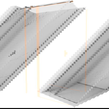 Mexen Mist T sprchový kout s otočnými dveřmi 80 x 100 cm, průhledný, kartáčovaná měď - 8A4T-080-100-65-00