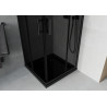 Mexen Rio čtvercová sprchová kabina 90 x 90 cm, grafit, černá + sprchová vanička Flat, černá - 860-090-090-70-40-4070B