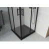 Mexen Rio čtvercová sprchová kabina 70 x 70 cm, mráz, černá + sprchová vanička Flat, černá - 860-070-070-70-30-4070B