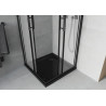 Mexen Rio čtvercová sprchová kabina 70 x 70 cm, mráz, černá + sprchová vanička Flat, černá - 860-070-070-70-30-4070B