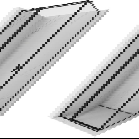 Mexen Mist T sprchový kout levý 90 x 95 cm, černý rám, černý - 8A4T-090-095-70-70-L