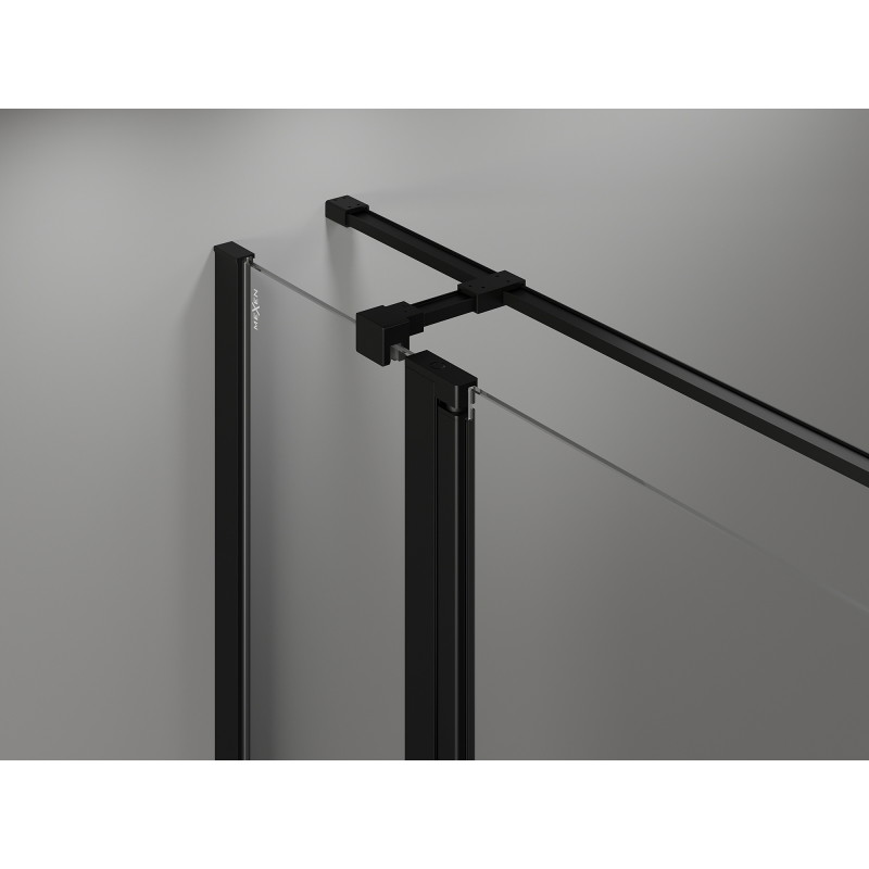 Mexen Mist T sprchový kout s levým otevíráním 80 x 120 cm, černý rám, černá - 8A4T-080-120-70-70-L