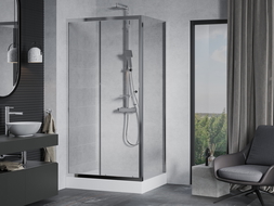 Mexen Apia sprchový kout posuvný 120 x 80 cm, transparentní, chrom + vanička Rio - 840-120-080-01-00-4510