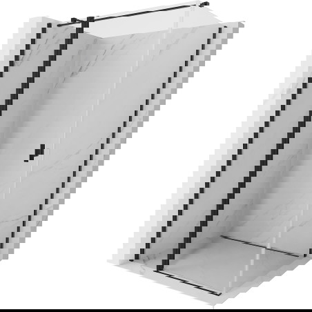 Mexen Mist T otevírací sprchový kout 70 x 120 cm, průhledný, černý - 8A4T-070-120-70-00