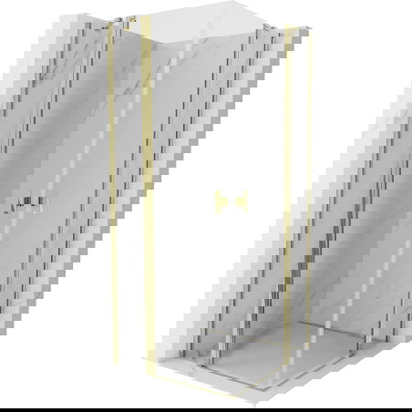 Mexen Mist Duo sprchová kabina s otočnými dveřmi 80 x 80 cm, transparentní, zlatá - 8A4-080-080-50-00
