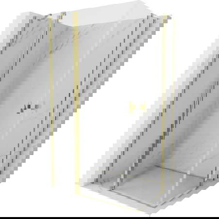 Mexen Mist Duo sprchová kabina s otvíráním 110 x 95 cm, transparentní, zlatá - 8A4-110-095-50-00