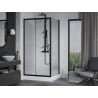 Mexen Apia posuvná sprchová kabina 100 x 80 cm, transparentní, černá + sprchová vanička Rio - 840-100-080-70-00-4510
